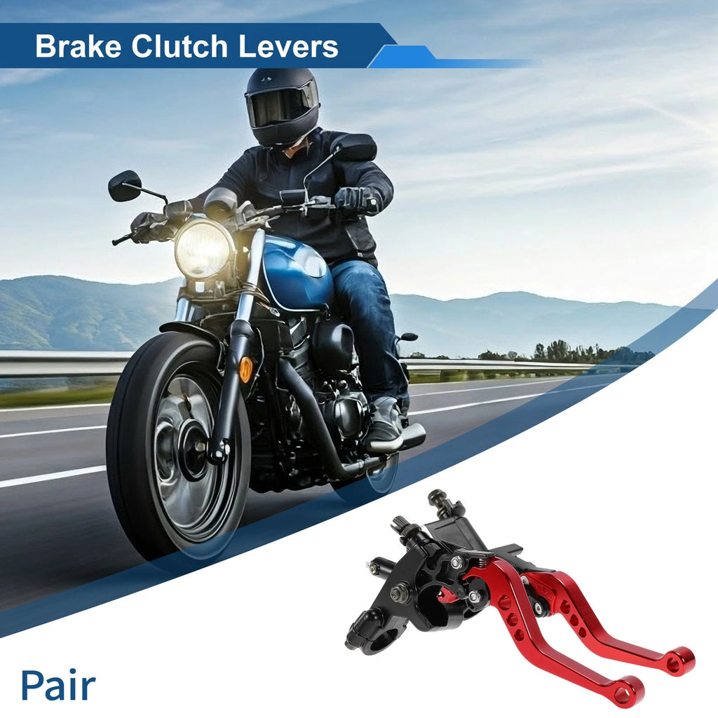 Adjustable Short Brake Clutch Levers for Honda (Solid Red)