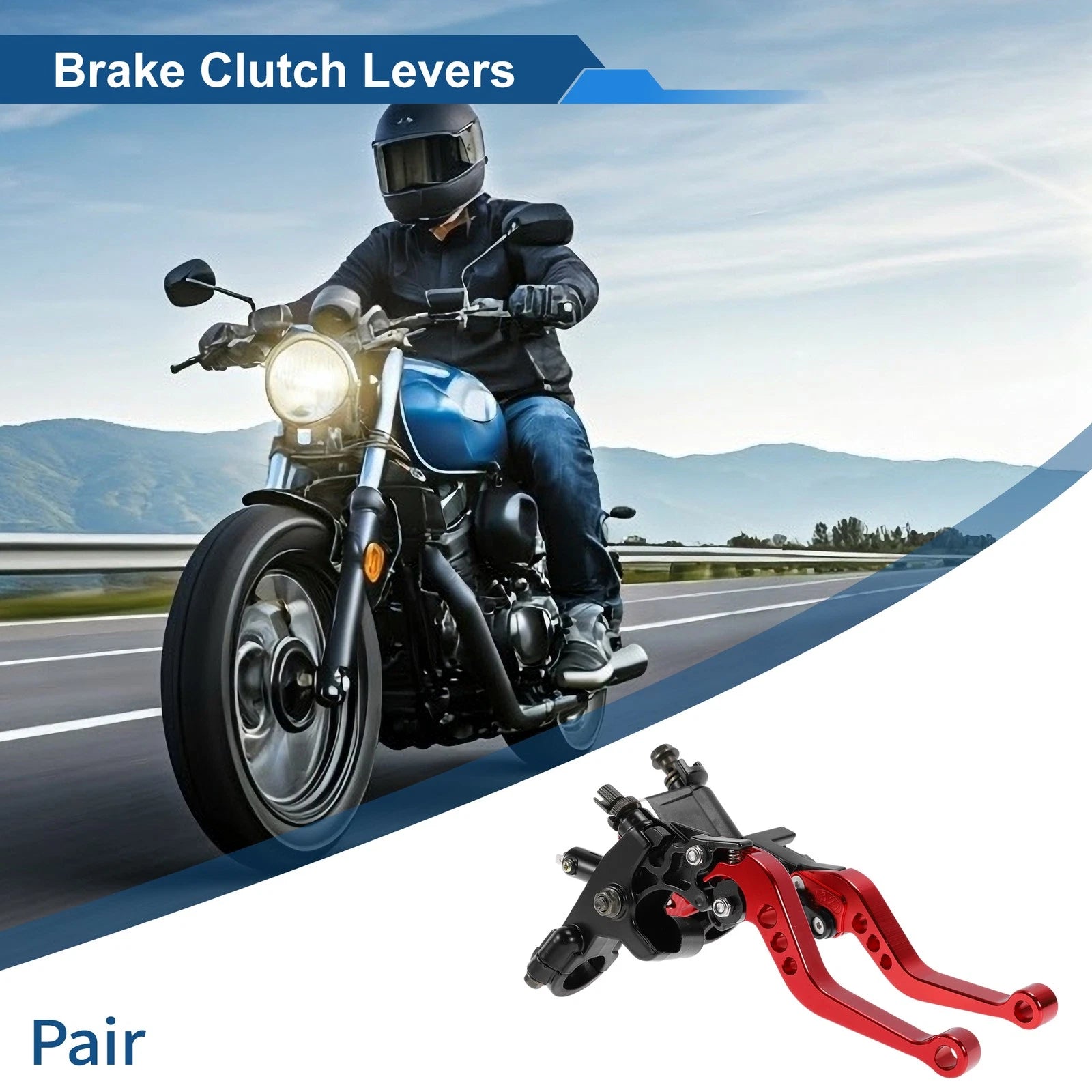 Adjustable Short Brake Clutch Levers for Honda (Solid Red)