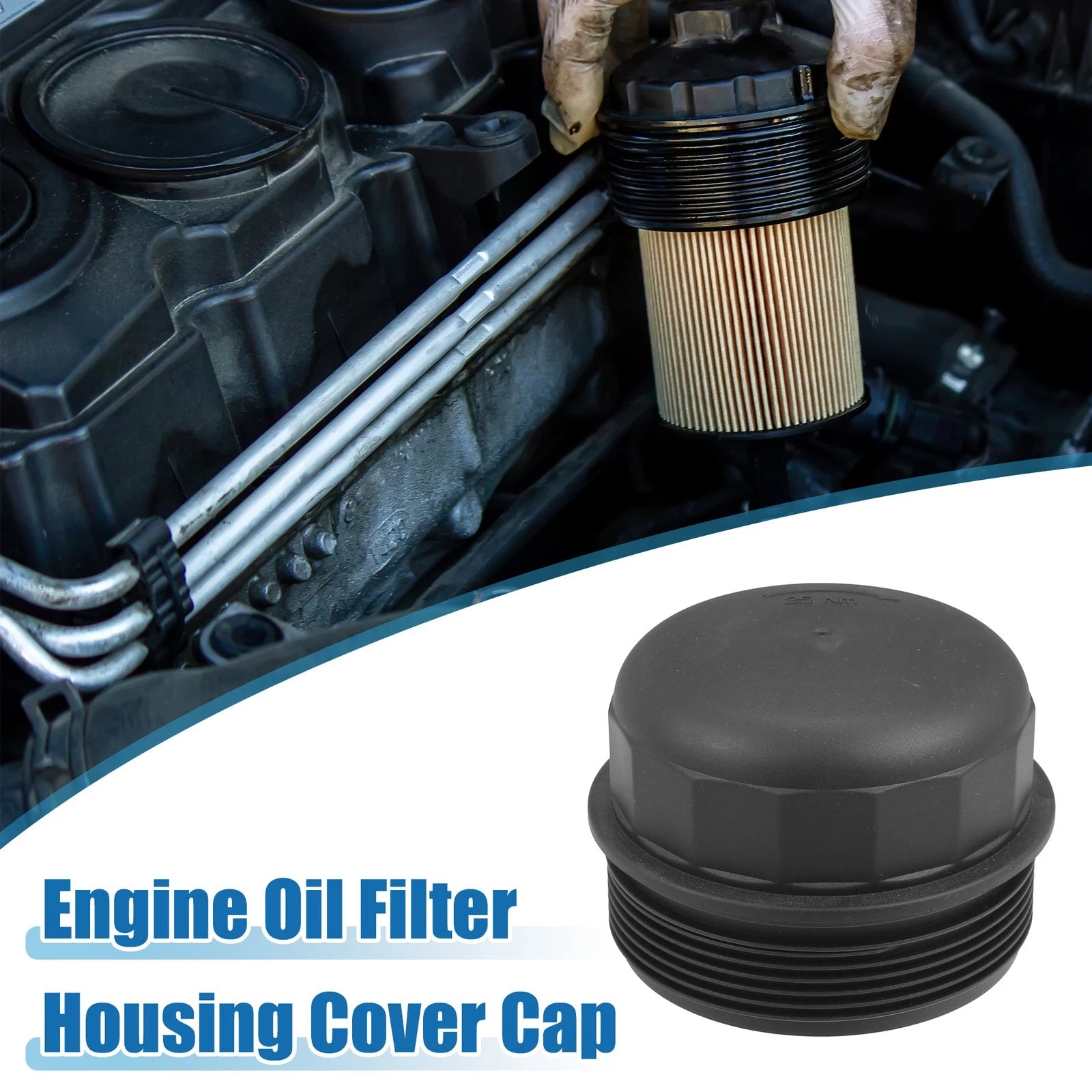 Engine Oil Filter Housing Cover Cap Replacement for Hyundai Santa Fe (2007–2009)