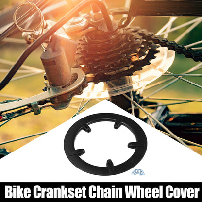 Crankset Chain Wheel Cover Protection Front for Bicycle Bike 5 Holes (Black)