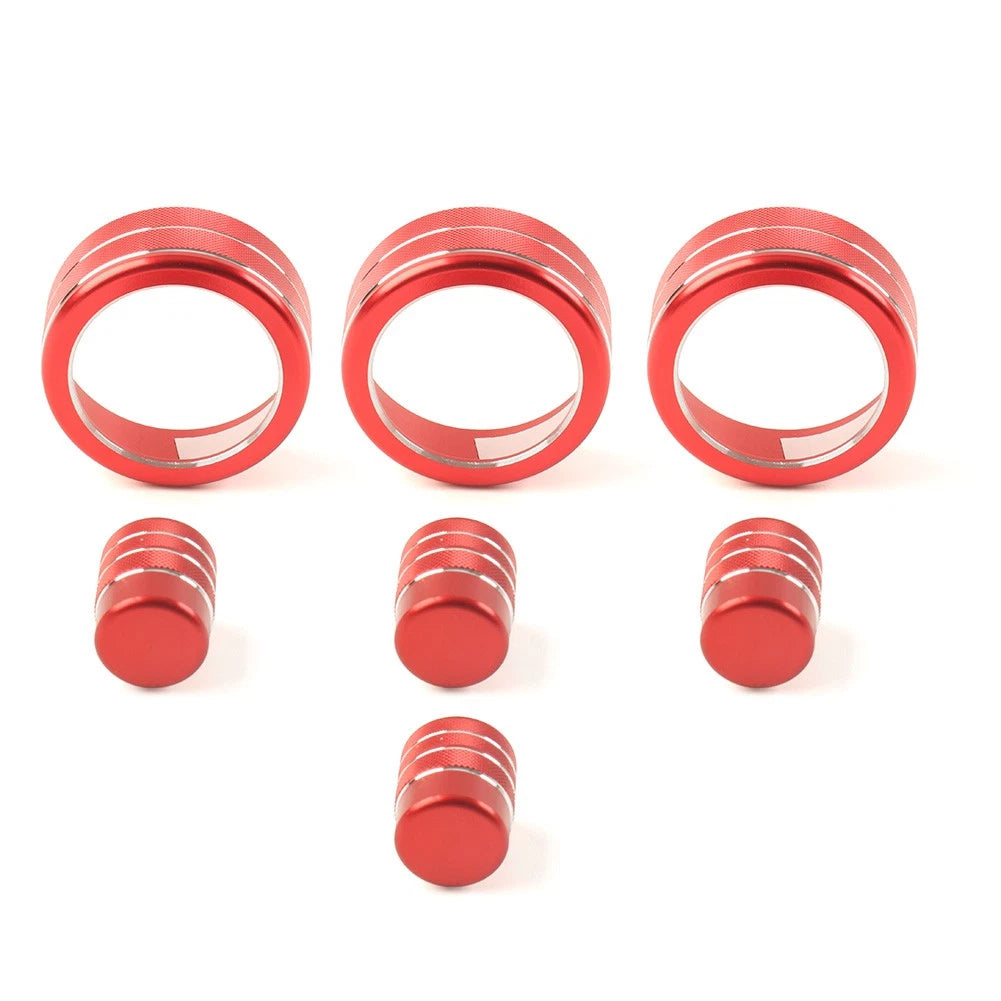 7x Switch Knob Ring Cover Trim for Honda Civic (2022–Present), CR-V (2023–2024) Red
