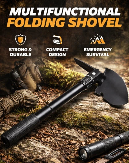 Folding Shovel for Camping Hiking (Portable, 41cm)