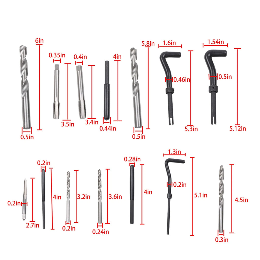 Helicoil Thread Repair Kit 338-Piece SAE & Metric Rethreading Tool