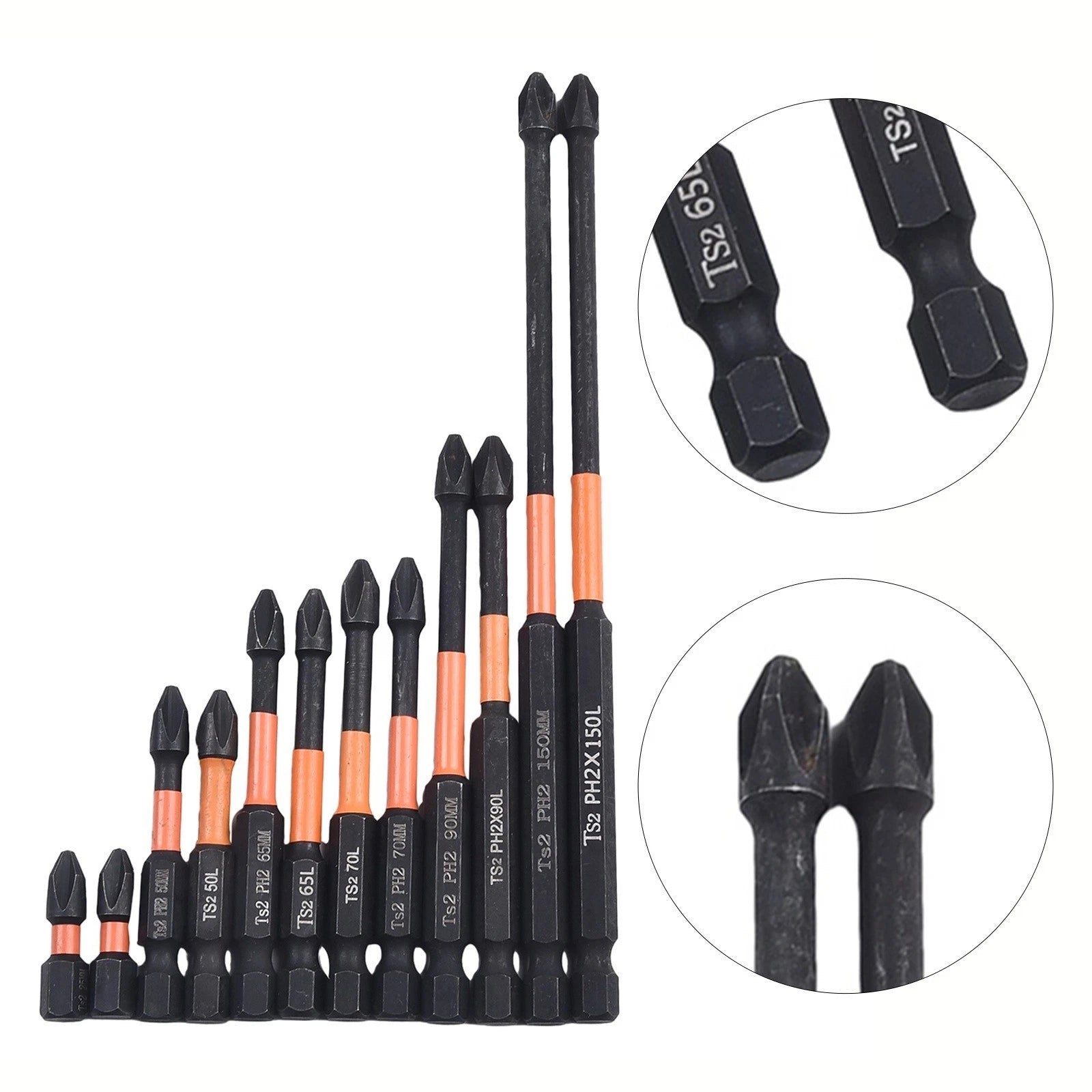 12pcs PH2 Screwdriver Bit Set for High Strength Operations