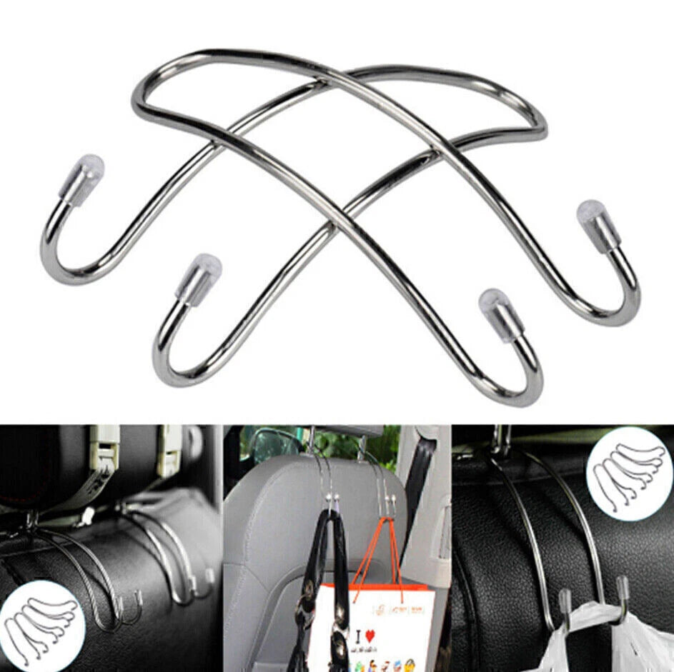 Stainless Steel Headrest Hook for Universal Car Seat (2010–2023)