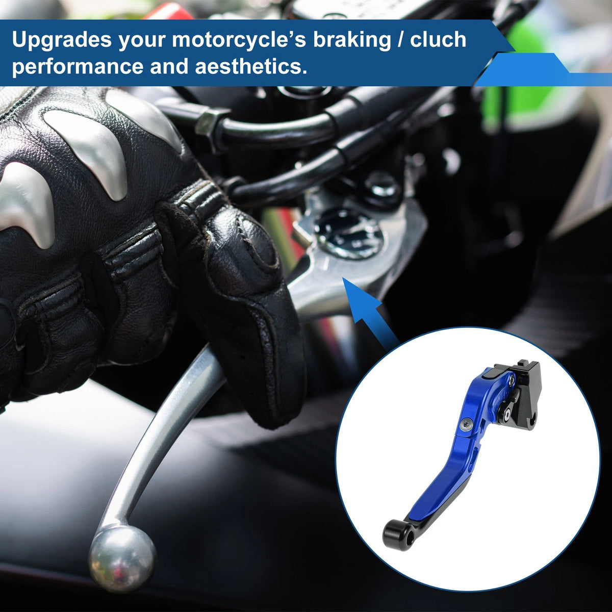 Short Long Brake Clutch Lever for Kawasaki Ninja 650R (2009–2016) Blue Black