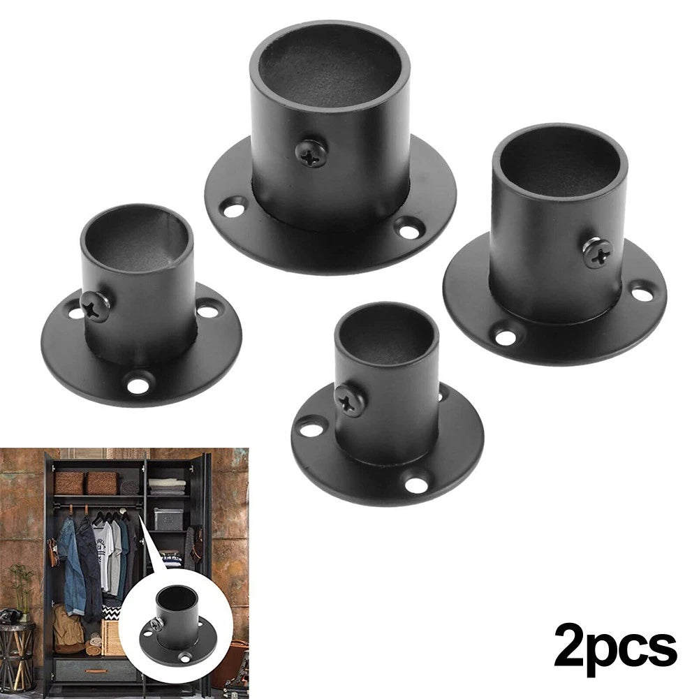 Stainless Steel Flange Rail Rod Socket for Wardrobe