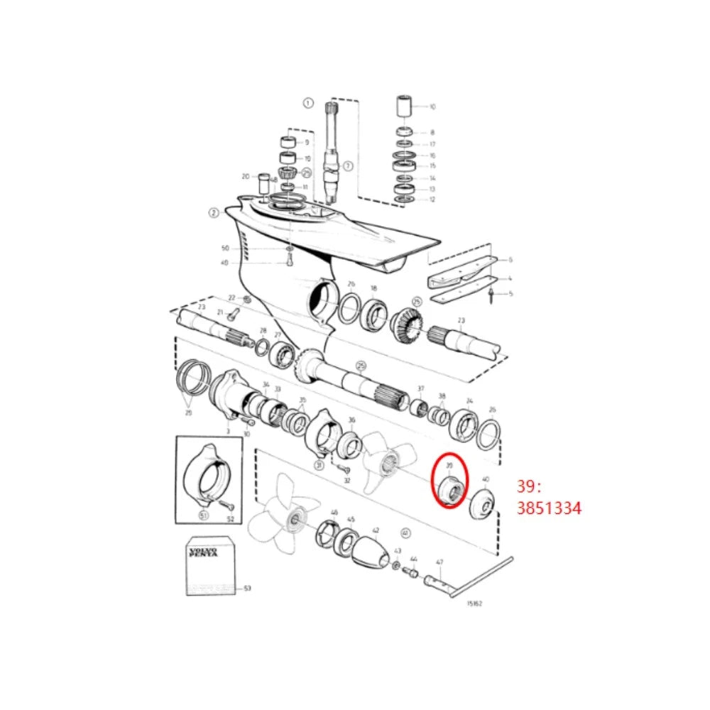 Propeller Nut for Volvo Penta 3851334, 873049 (Fits )