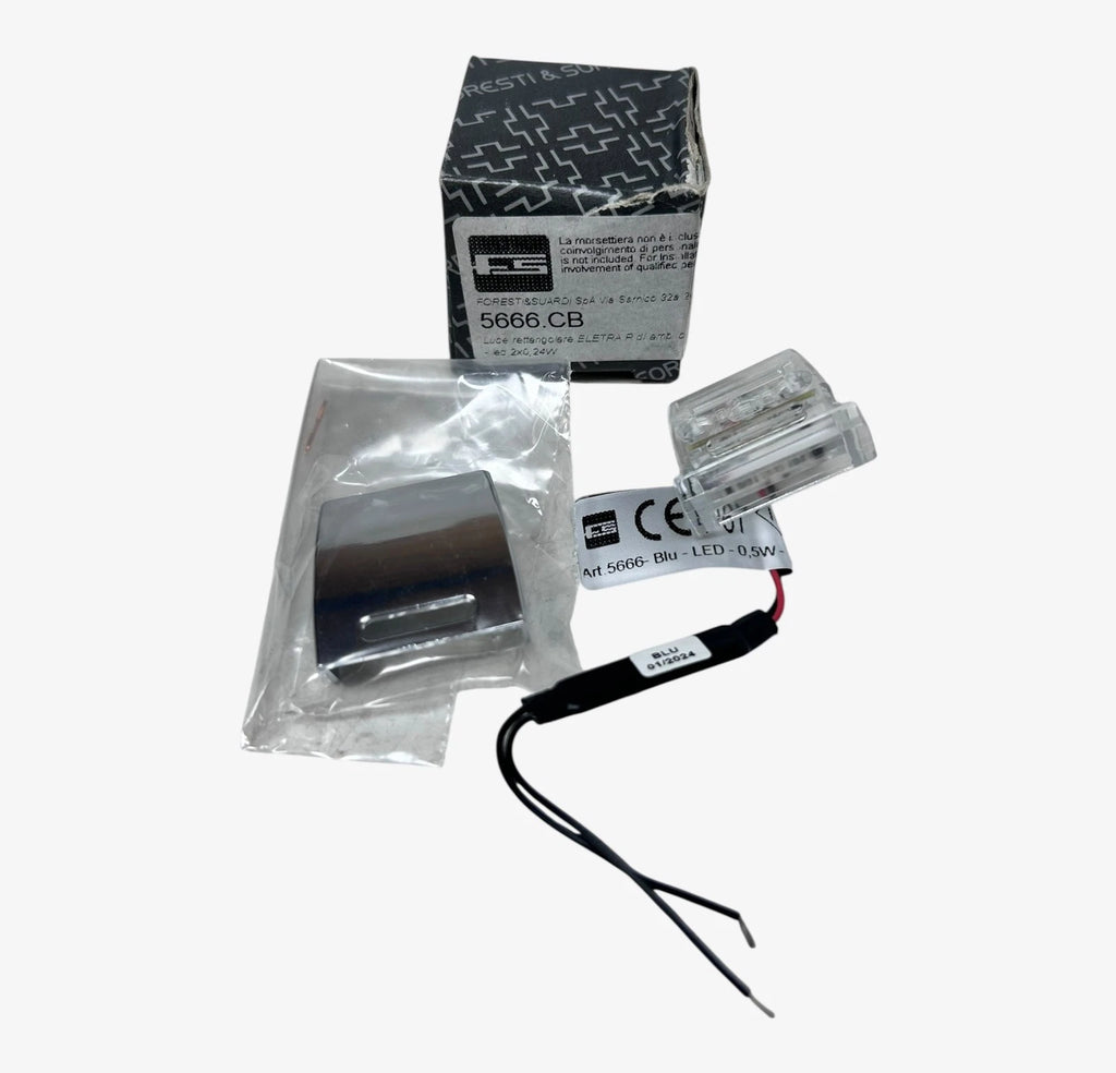 Chrome Blue LED Courtesy Light 0.5W for Foresti & Suardi 5666 (10–30V)