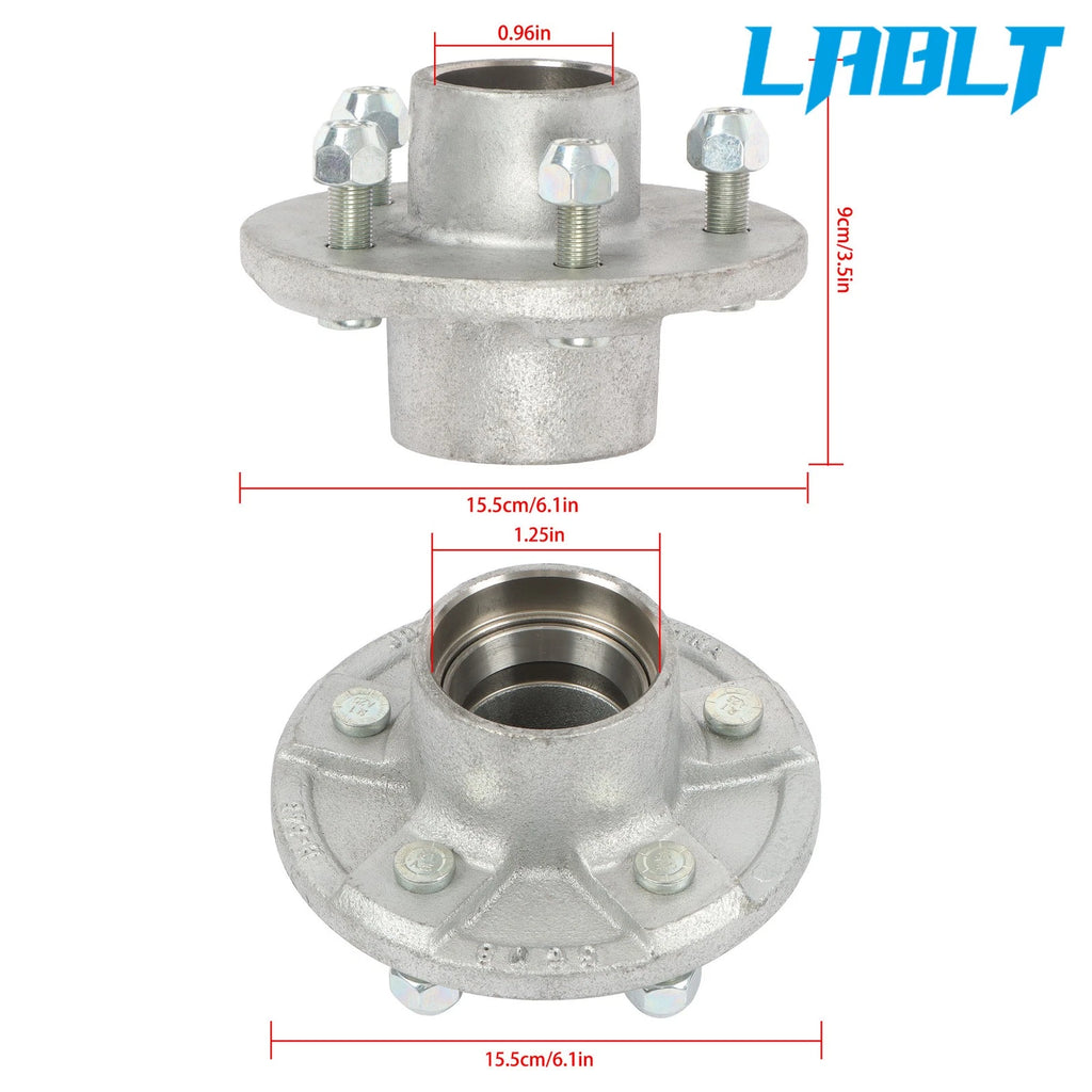 3500 lbs Spindle Axles Trailer Hub 5 Lug 4.5" Bolt (#84)