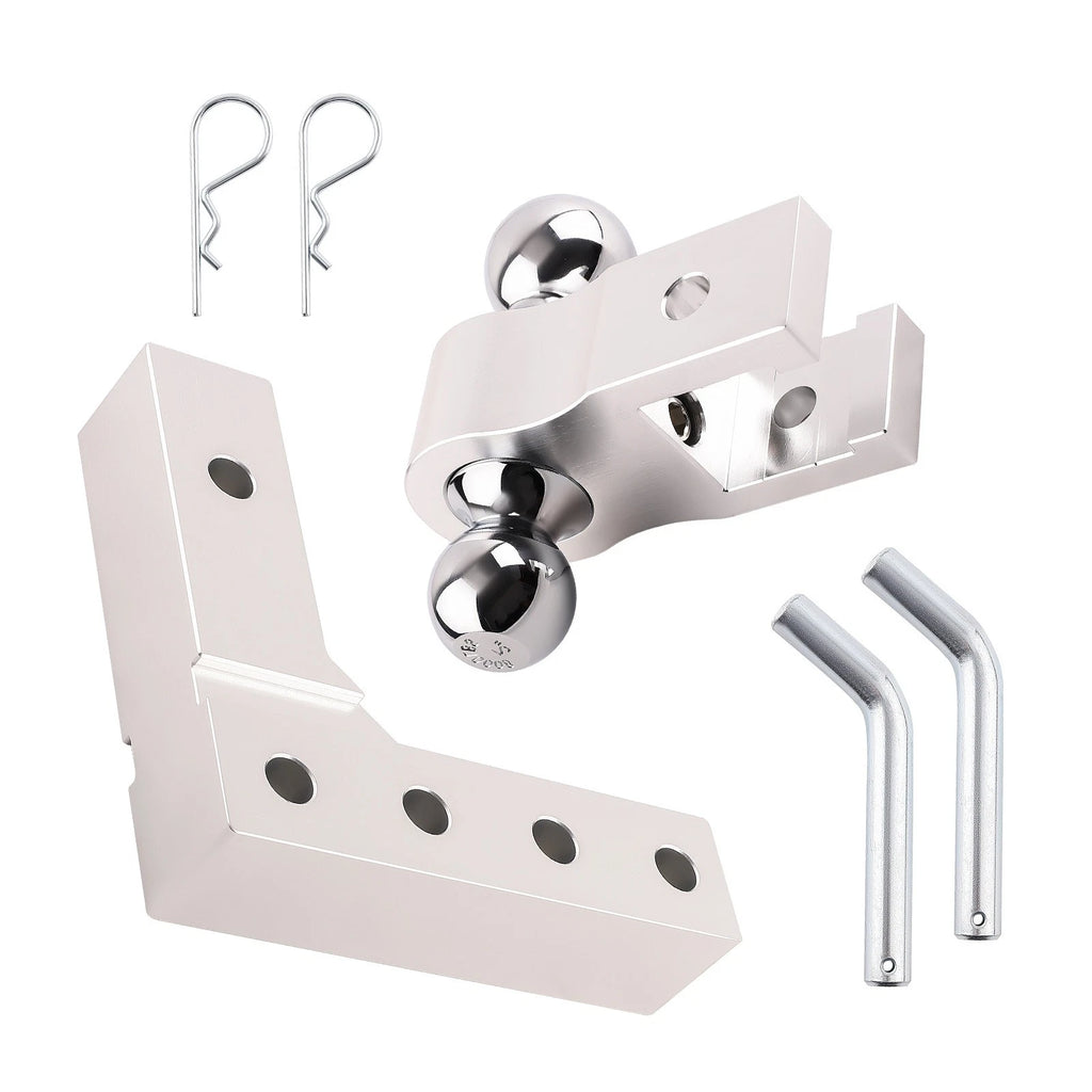 6" Adjustable Drop Trailer Connection Dual Ball for 2" Receiver (5000lb)