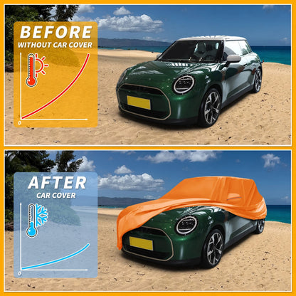 Waterproof Car Cover for BMW Mini Cooper 2DR (2002–2021) Orange Cotton