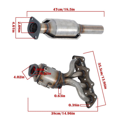 Front Rear Catalytic Converter for Hyundai Accent 1.6L L4 (2012–2017) 674891 16680