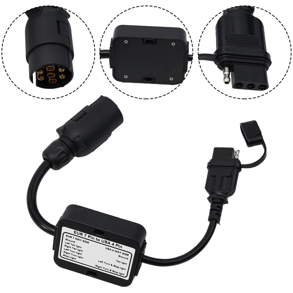 7-Pin Round Trailer Light Converter for