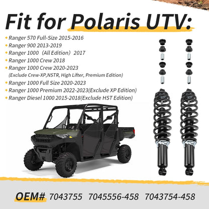 2X Front Shock Absorbers for Polaris Ranger 570 1000 Full-Size (2015–2023) 7043754-458