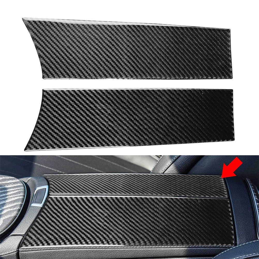 Carbon Black Console Armrest Storage Box Cover for Benz C E GLC Class (W205 W213)
