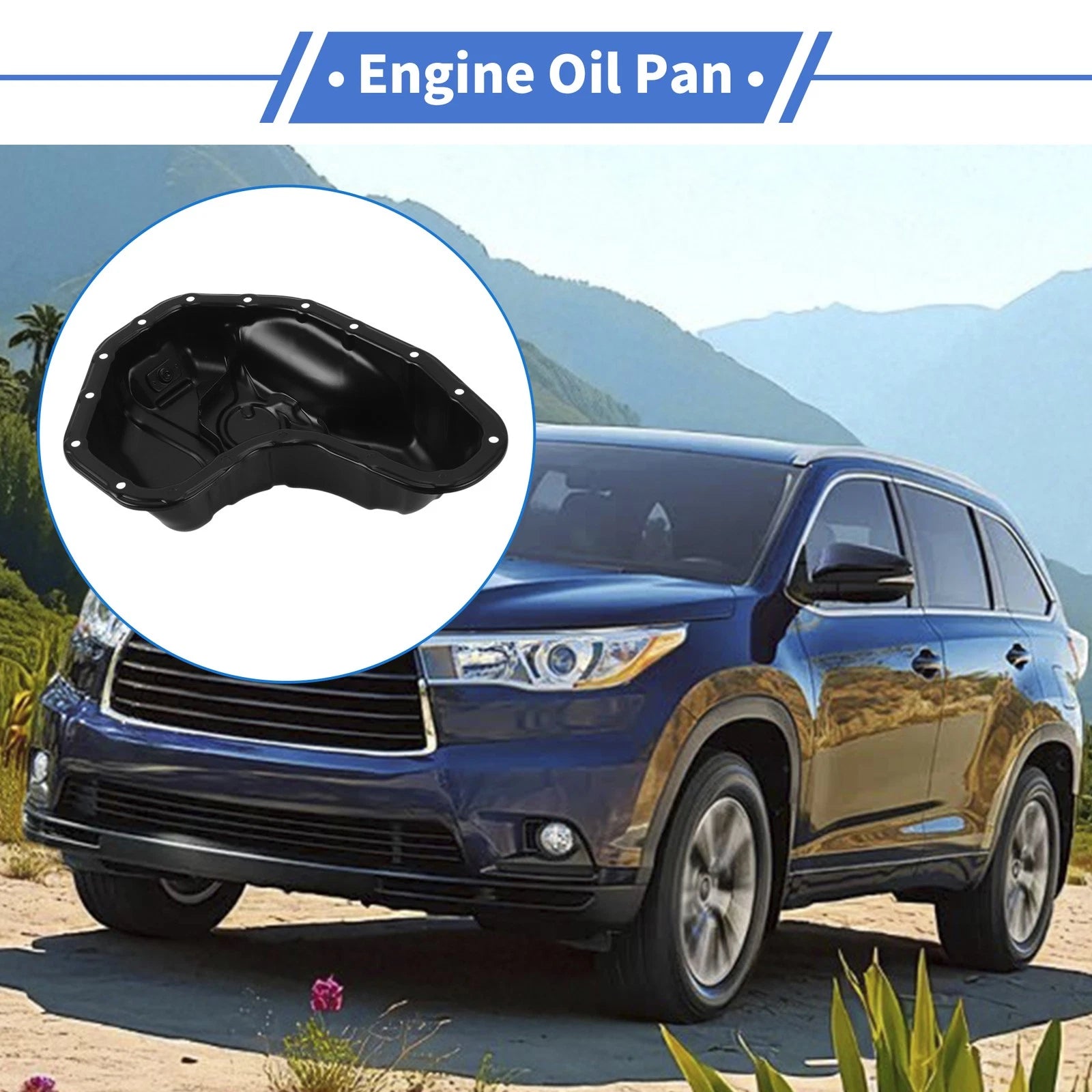Engine Oil Pan Replacement for Toyota Highlander (2017–2019) Steel Black