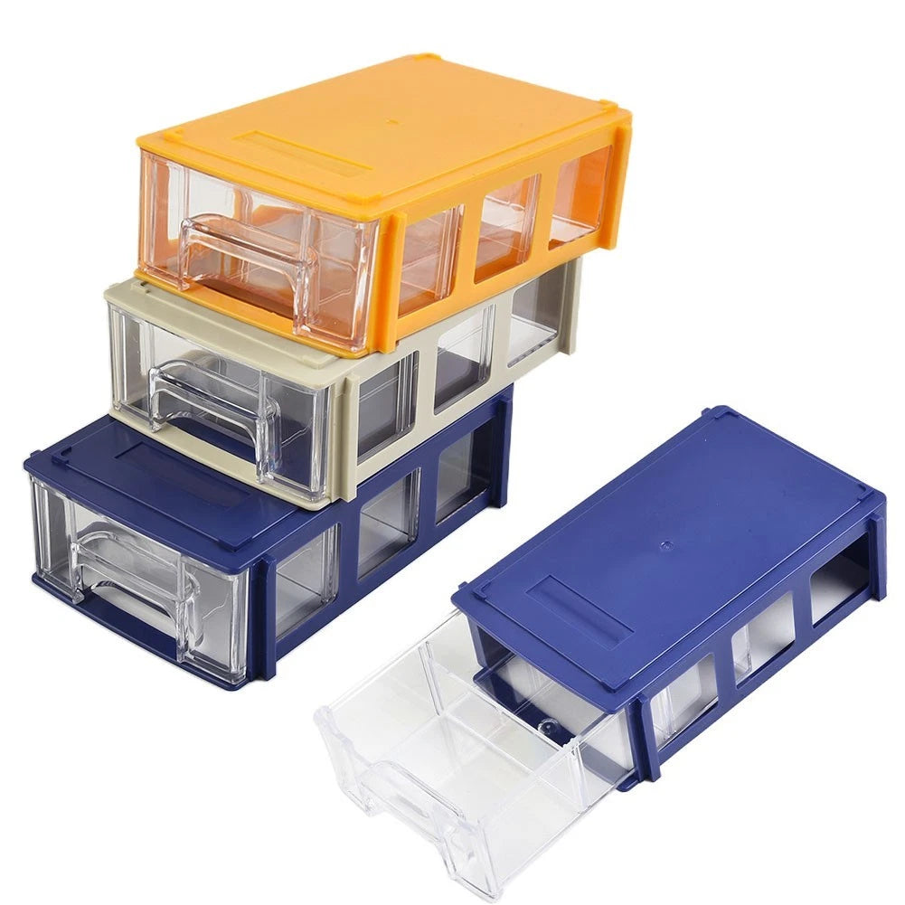 2X Stackable Plastic Storage Boxes for Hardware and Small Parts