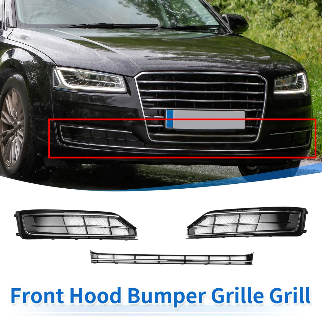 Front Hood Bumper Grille Grill Replacement for Audi A8 (D4) 2015–2018 W12