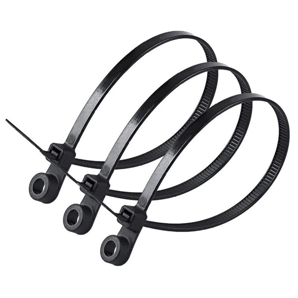 100PCS Nylon Cable Ties with Screw Hole Mount for Wire Bundle