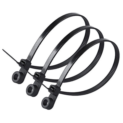 100PCS Nylon Cable Ties with Screw Hole Mount for Wire Bundle