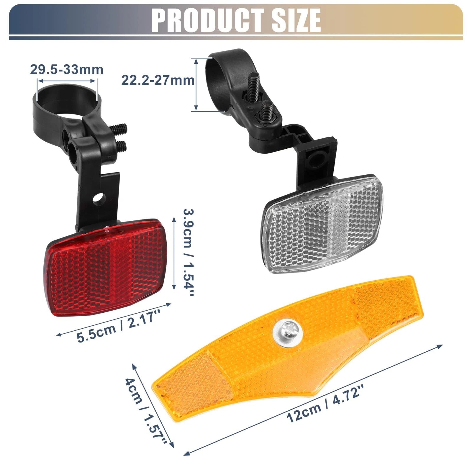 6pcs Bicycle Front Rear Reflector Kit for Mountain Bike (Universal)