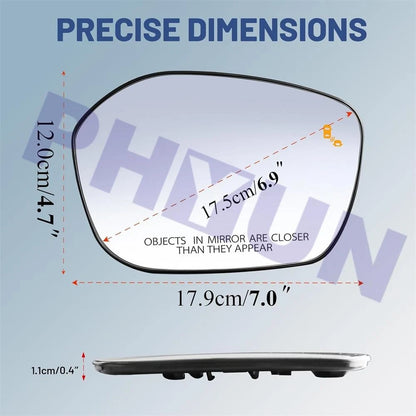 Heated Right Passenger Side Mirror Glass w/ Blind Spot for Honda Civic (2022–2025)
