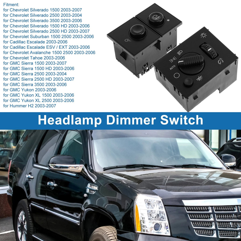 2X Headlight Switch for Chevrolet Silverado 1500 (2003–2007) No. 19381535