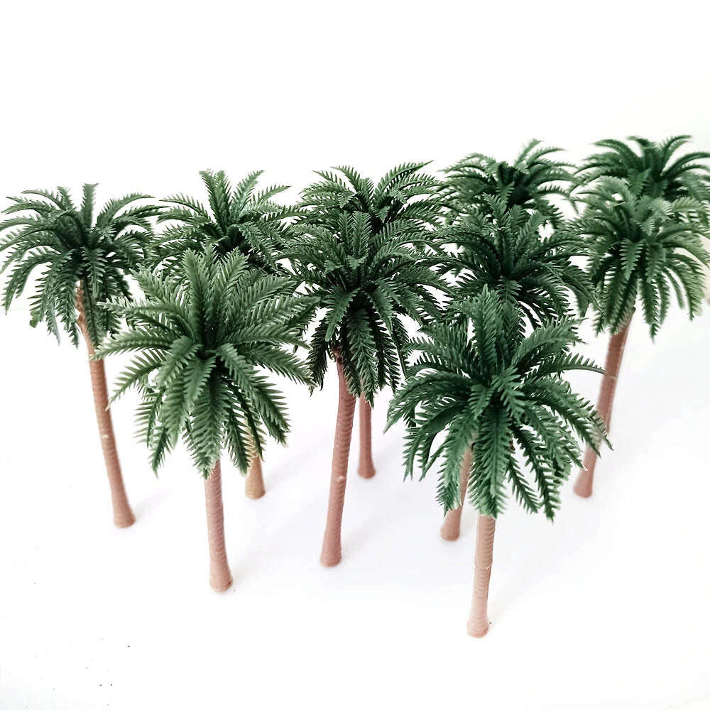 10Pcs Coconut Palm Trees for Landscape Scenery (Model Train)