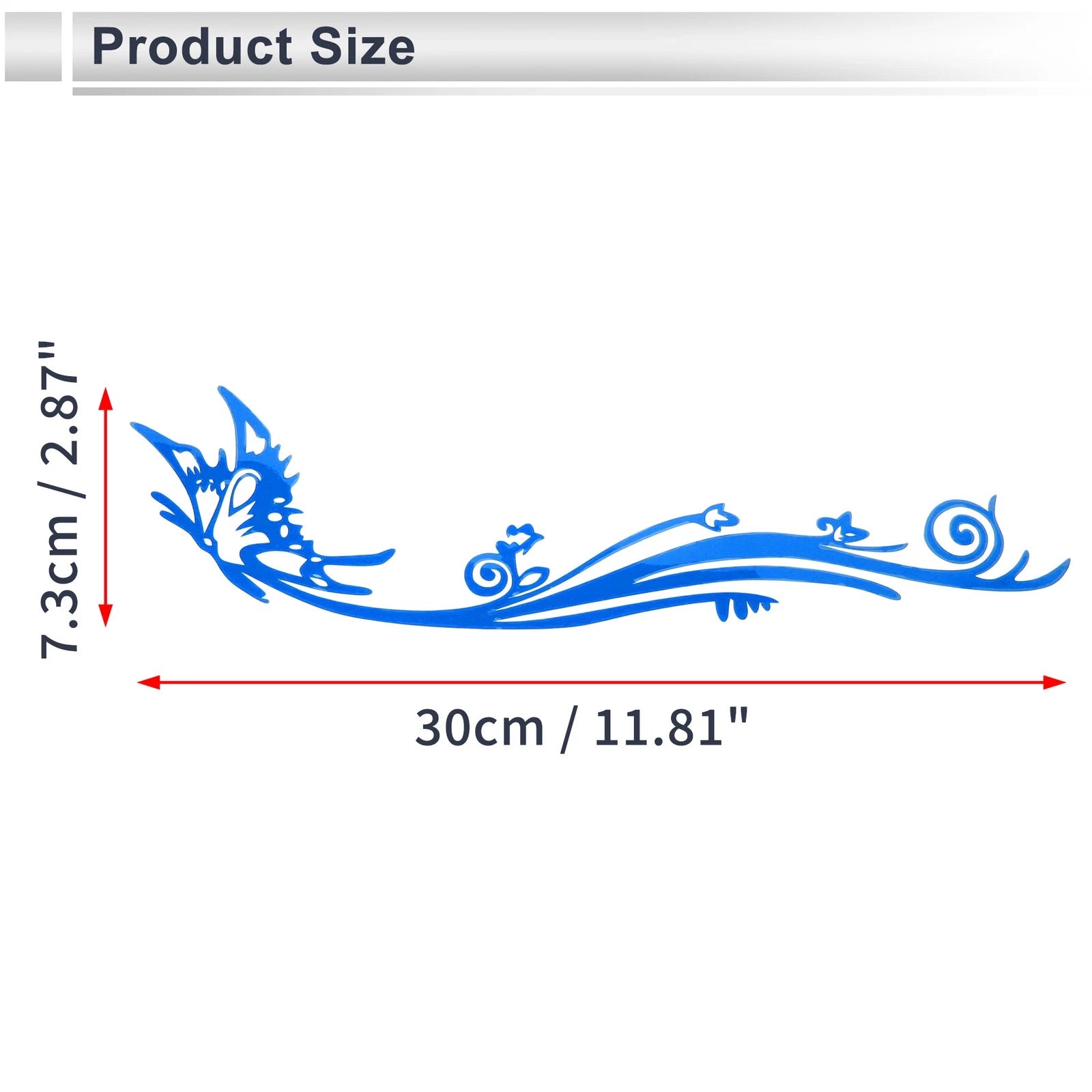 Reflective Bumper Decal for - Blue Butterfly Pattern