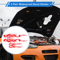 2 Pair Waterproof Red Flame Pattern Car Bumper Sticker Decal