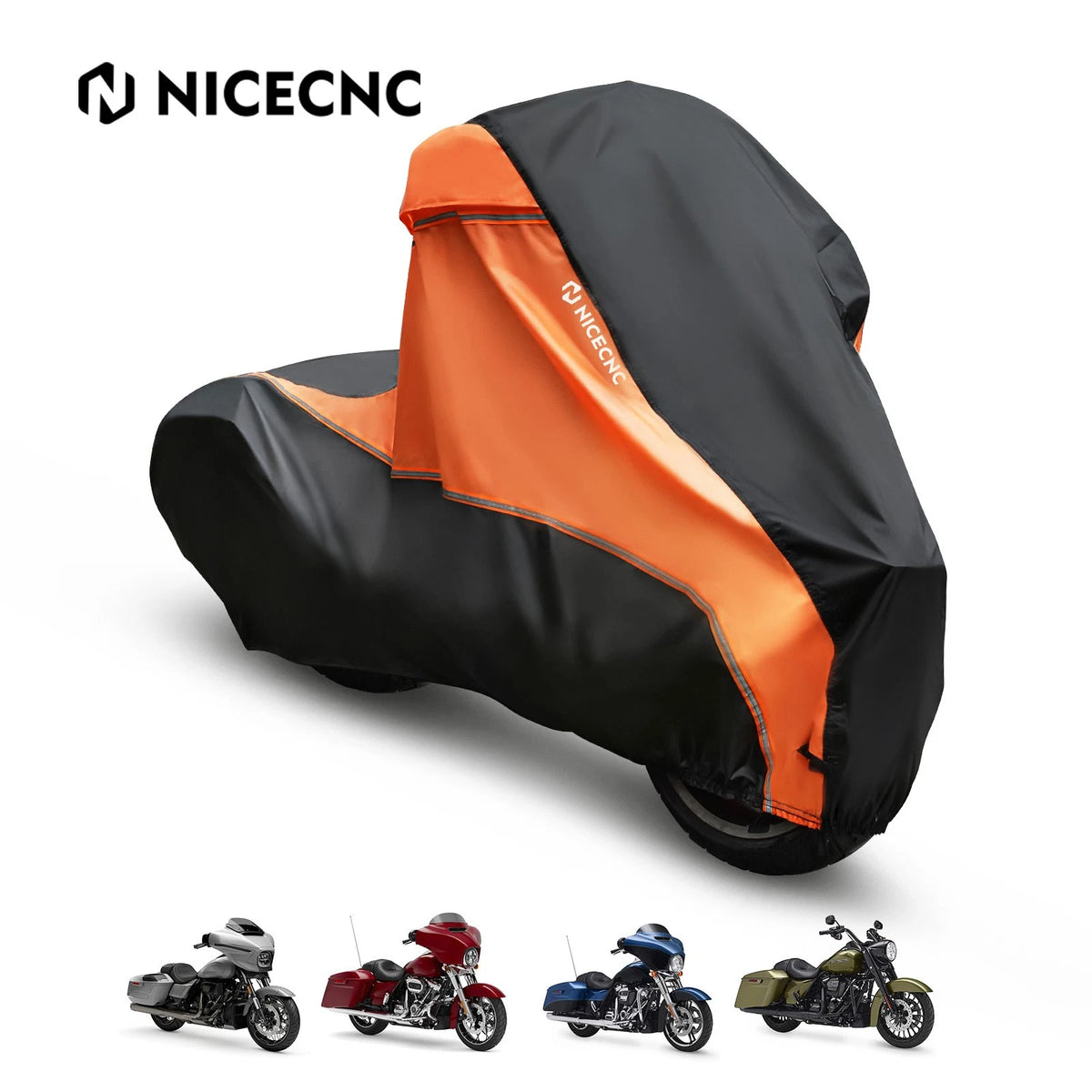 Motorcycle Cover 420D PU Waterproof for Harley Road King (2004–2023)
