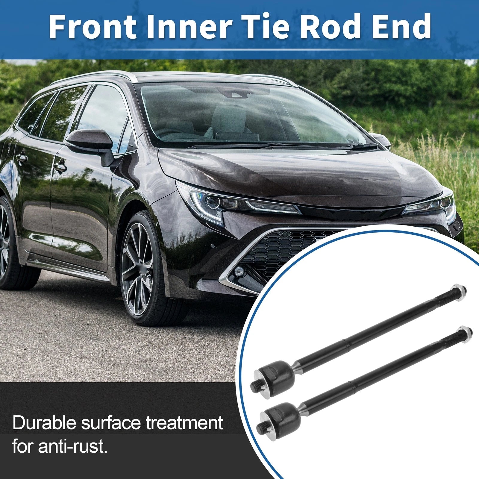2 Pcs Front Inner Tie Rod End Links Replacement for Toyota Matrix (2009–2014)