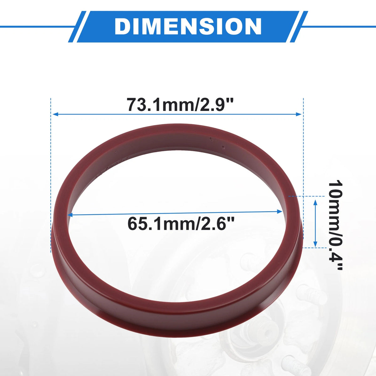 Set of 4 Hub Centric Rings OD 73.1mm ID 65.1mm for Car
