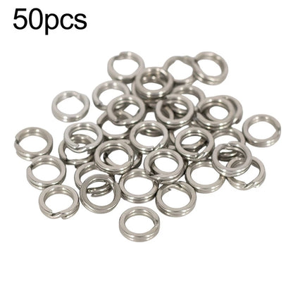 50pcs Stainless Steel Open Rings for Secure Lure Attachment (N/A)