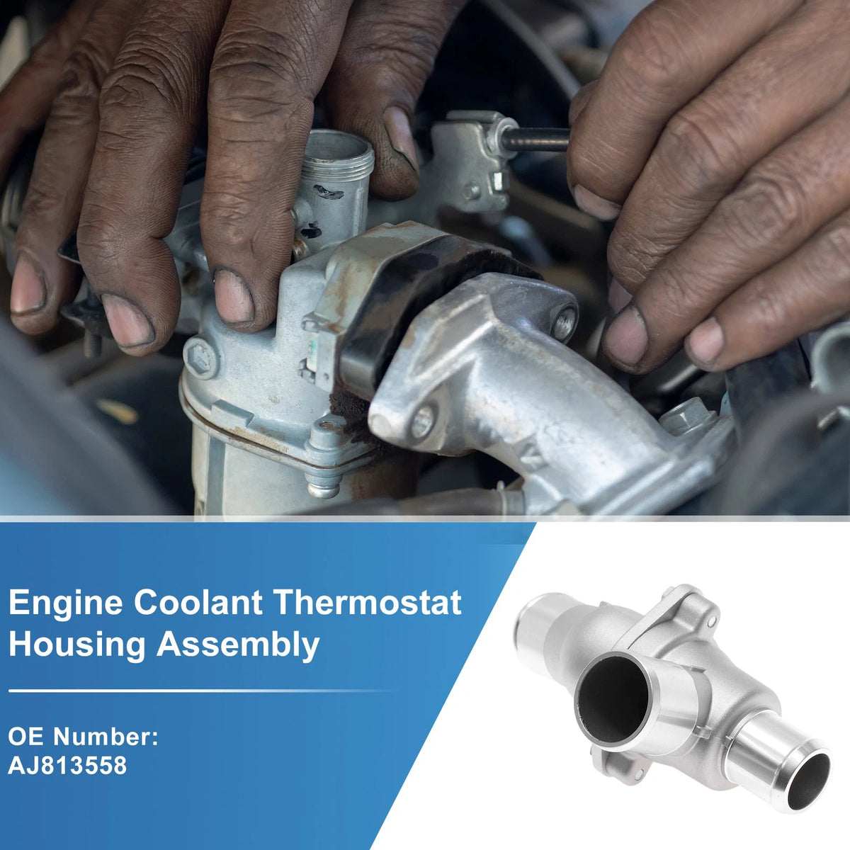 Engine Coolant Thermostat Housing Assembly No.AJ813558 for Jaguar S-TYPE (2000–2008)
