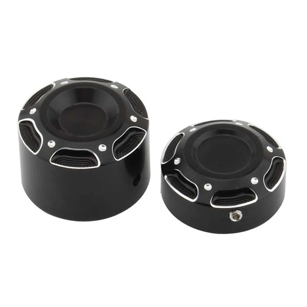2X Frame Cap Nut Bolt Cover for Harley-Davidson X350 (Black & Chrome)