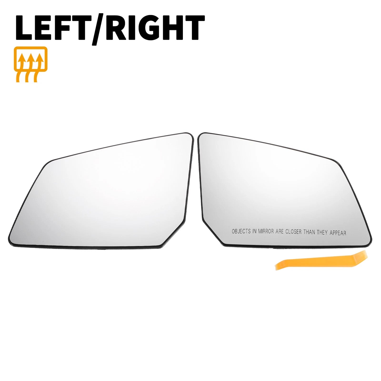 Pair Left Right Heated Mirror Glass White for GMC Chevrolet (2007–2019)