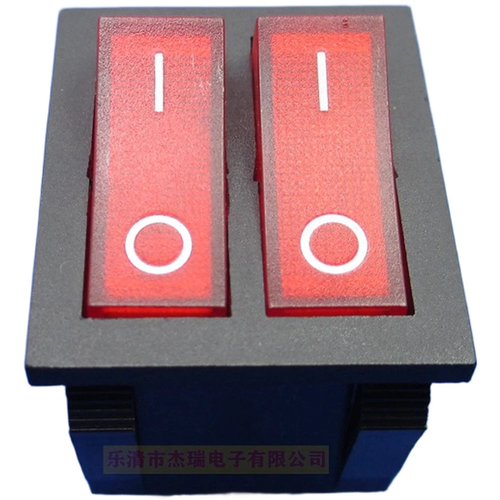 2X Boat Style Rocker Switch 6 Pin 2 Position with Light 16A Polyamide
