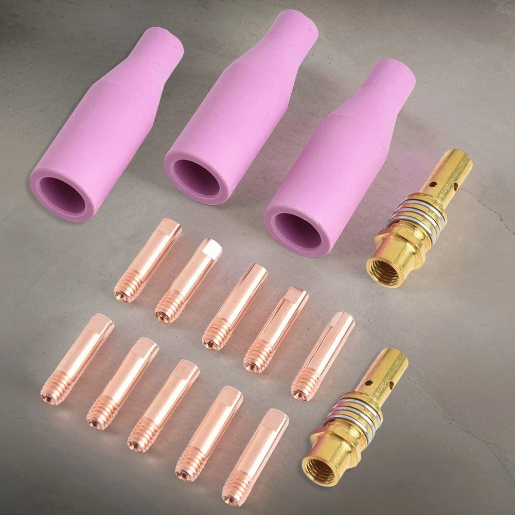 15PCS Nozzle Kit for 15AK MIG Welding Torch with Metal Tips