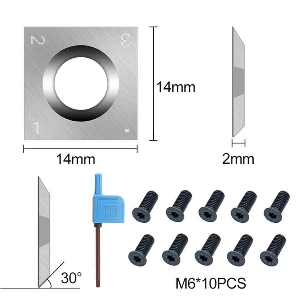 10pcs 14mm Square Carbide Inserts for Lathe Turning Tool