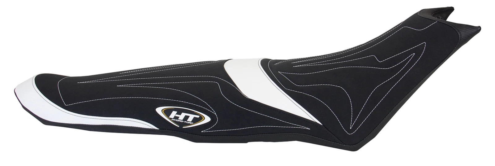 Hydro-Turf Seat Cover for SeaDoo 3-Up (2014–2020) Black Suede/CF/White Stitch