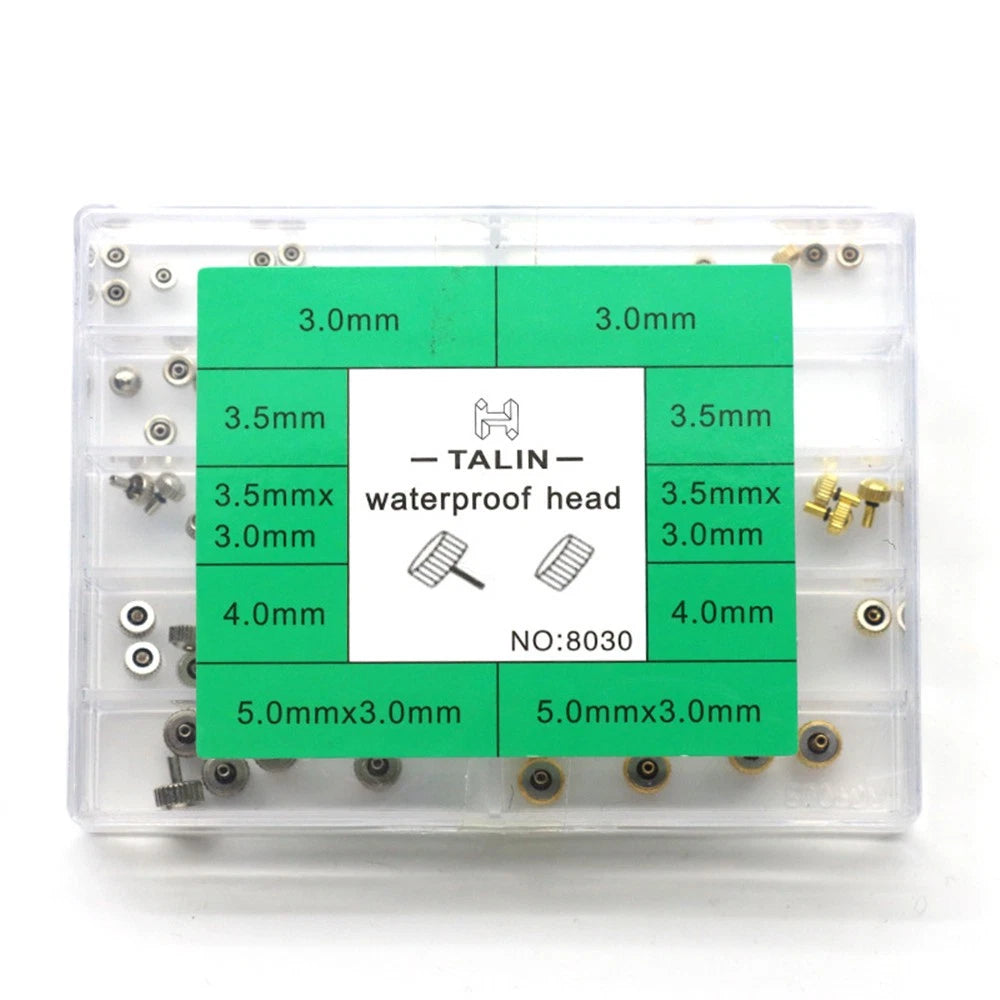 50pcs Watch Crown Assorted Set No. 8030 for Watchmaker Repair