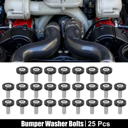 25pcs Mudguard Washer Bolts M6x1.0 for Universal Car Bumper
