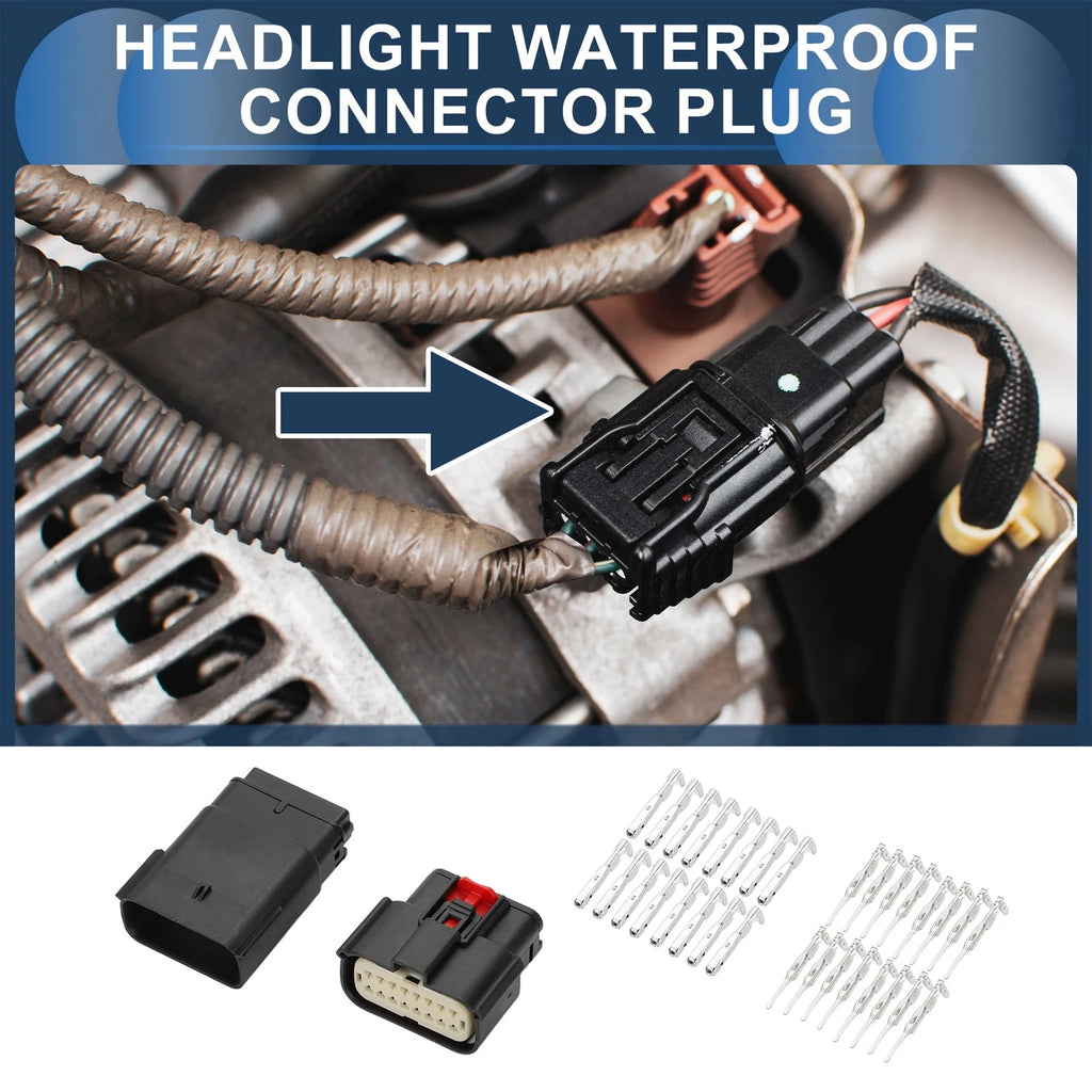 16 Pin Headlight Waterproof Connector Plug Replacement for Ford Mondeo (2007–2014)