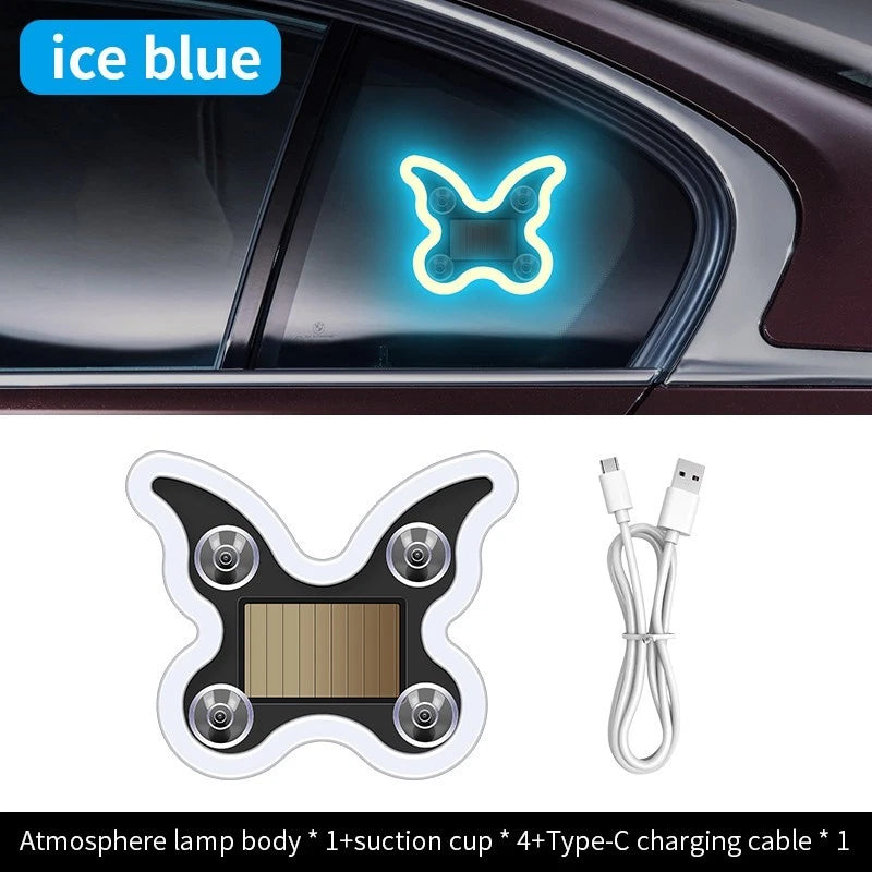 Solar LED Car Light for Night Driving - USB Charging, Suction Cup Mount