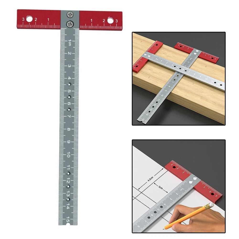 Aluminum Ruler Measurement Tool for Accurate Layout (Compact Design)