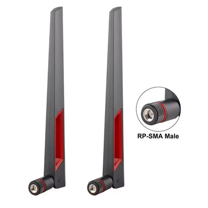2X 6dBi Tri-Band Antenna for WiFi 6E Routers and Cards