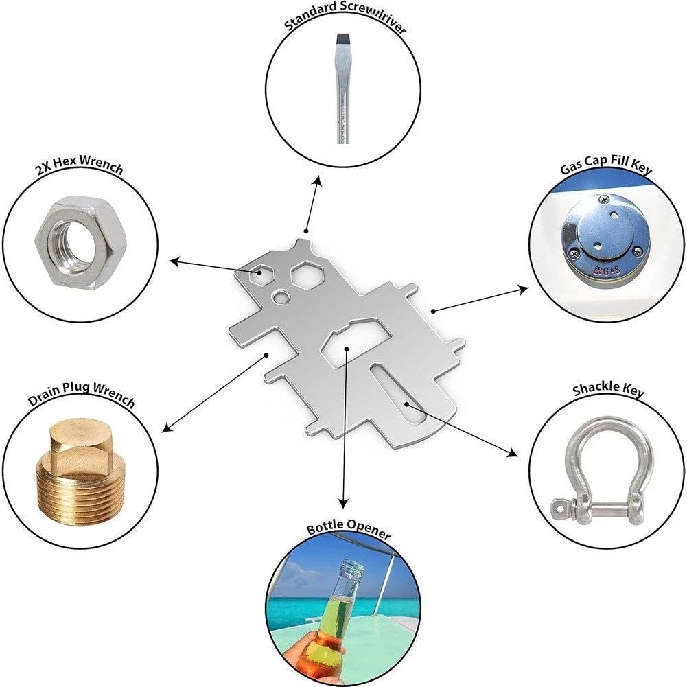 Multi Tool Deck Key for Marine Gas Cover and Shackle Use