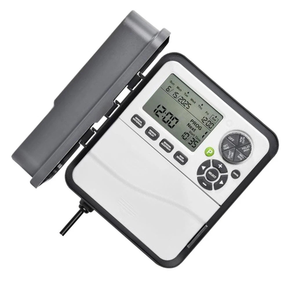 12-Station Sprinkler Controller with Rain Delay & Seasonal Adjustment